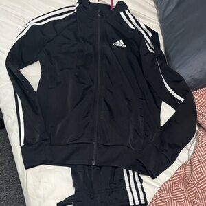 Adidas Black and White Striped Track Suit 2 piece size small